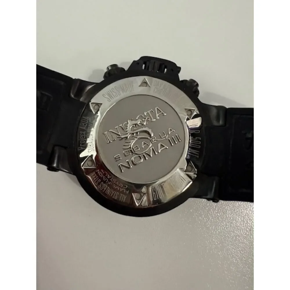 Invicta Men's Subaqua Noma III Swiss Chronograph Silicone Black Dial Watch 10190